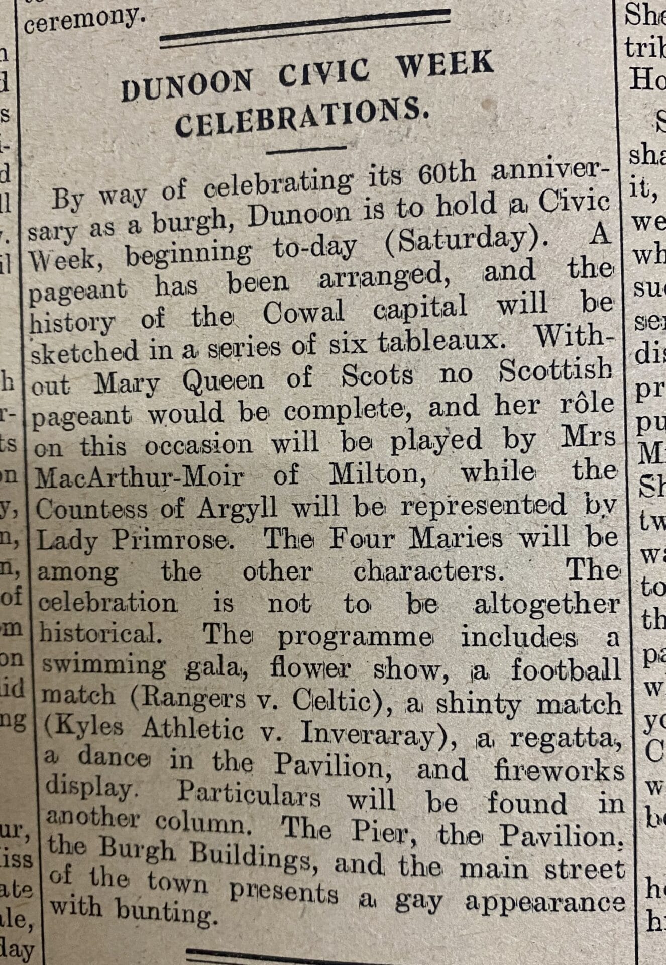 Dunoon Civic Week