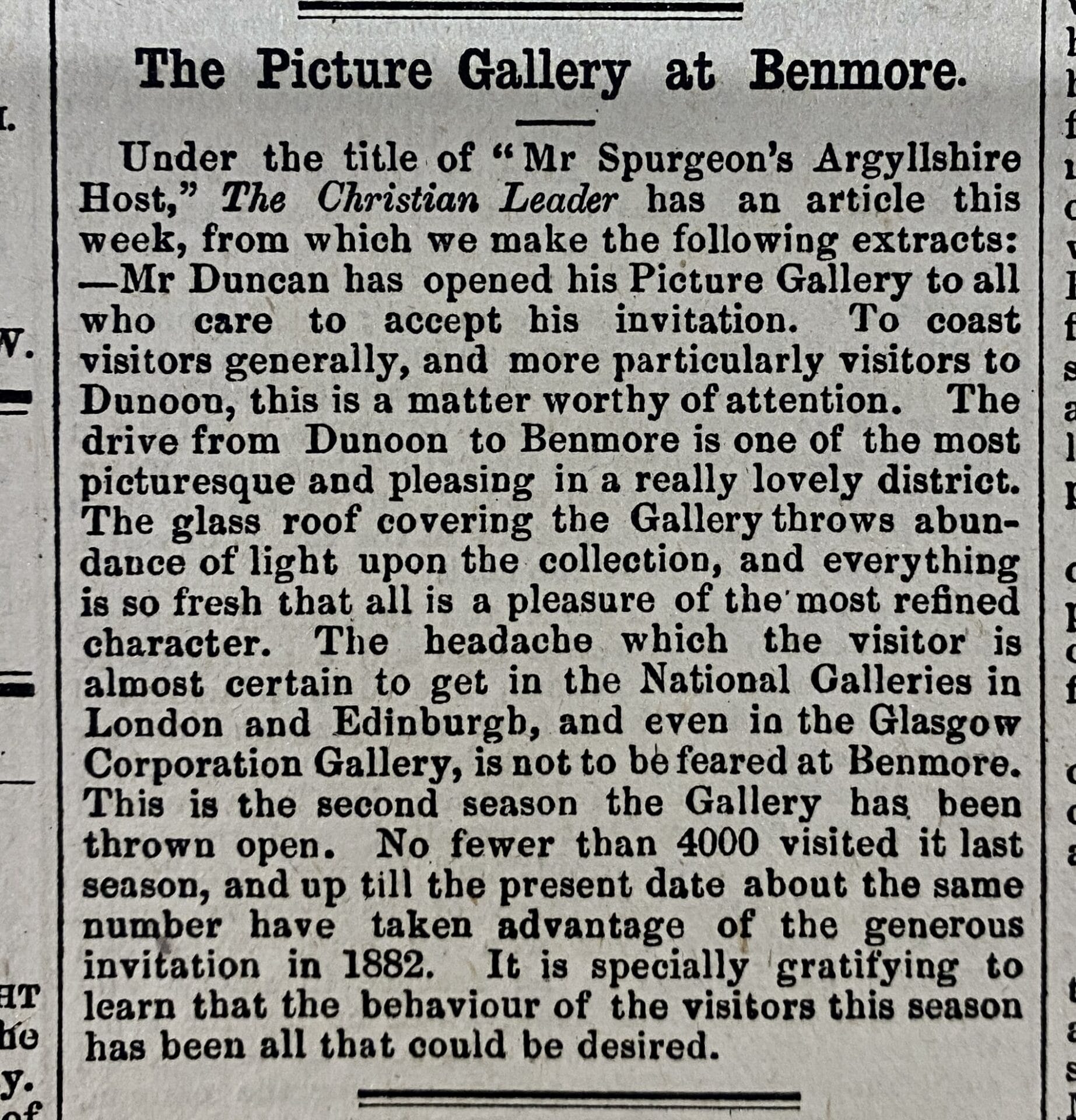 Picture Gallery At Benmore